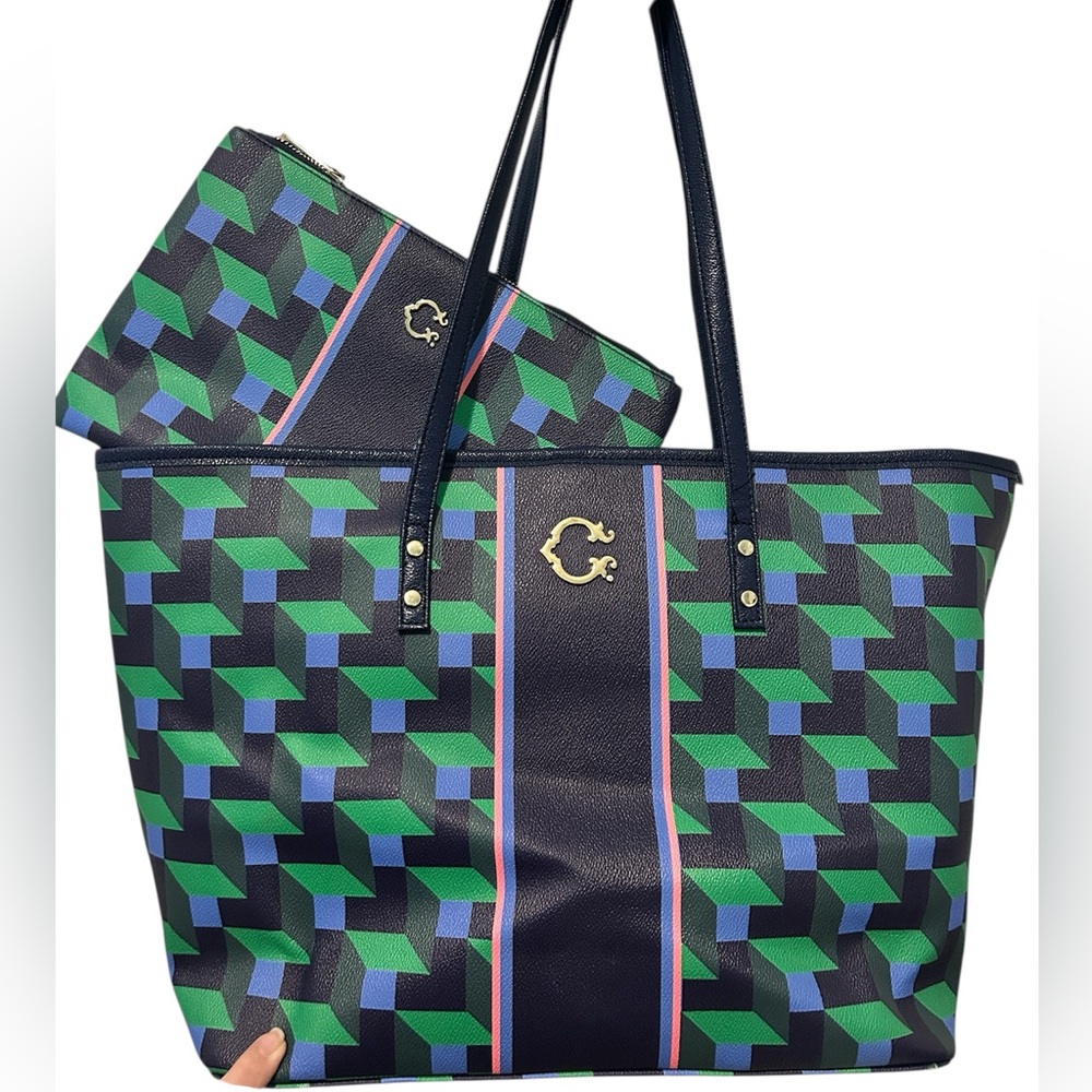 C Wonder Large Work Travel Tote + Large Cosmetic Accessory Pouch